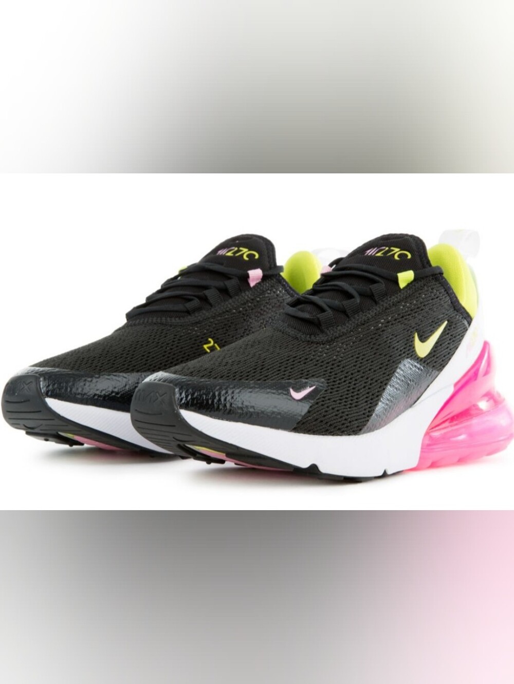 Nike Wmns Air Max 270 'Black Cyber Pink' Sneakers Size 8 Used Excellent